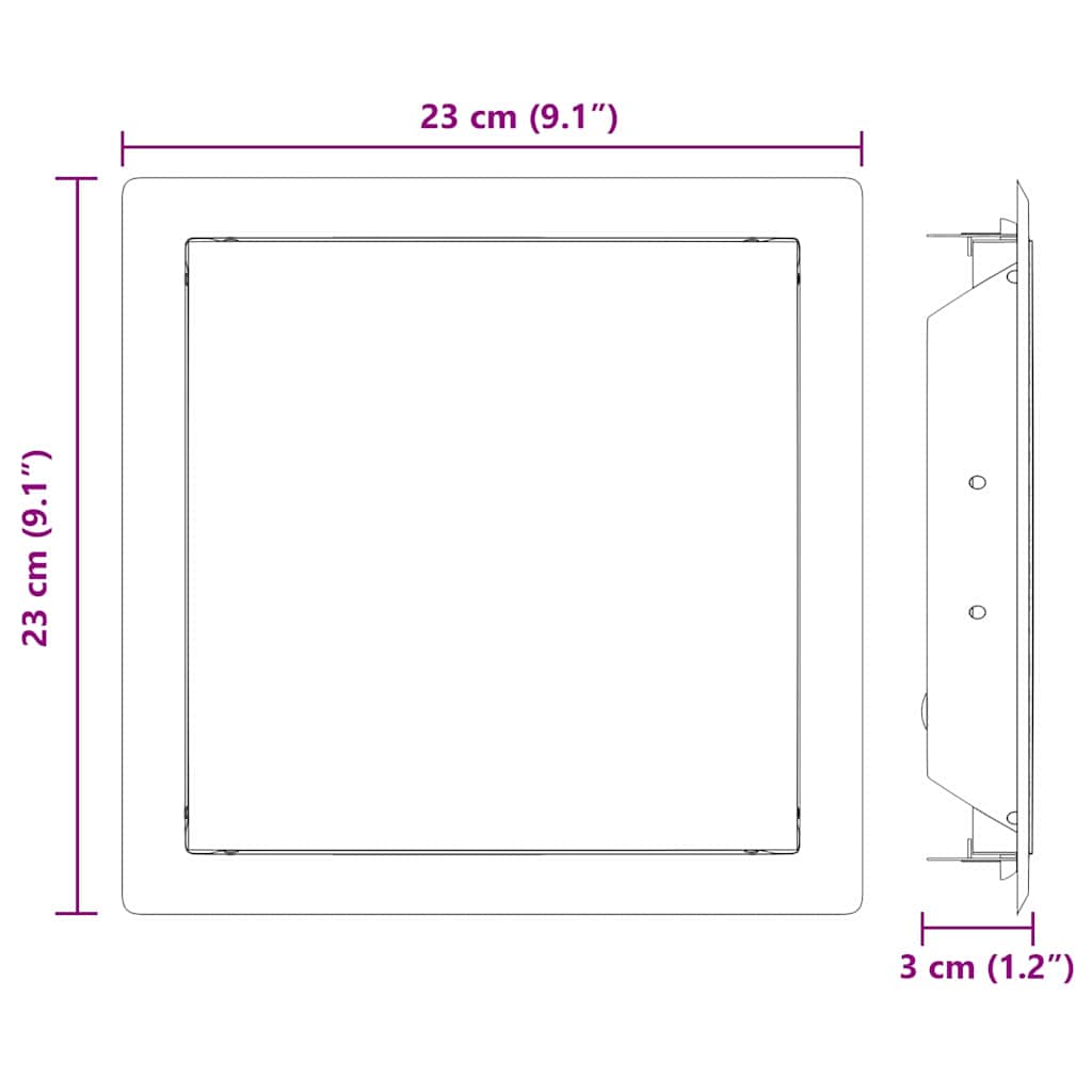 Adgangspanel 2 pcs Hvid 23 x 23 x 3 cm Stål