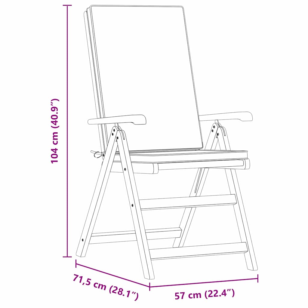 Have Stol 4 stk. Brun og grå Massiv Teaktræ