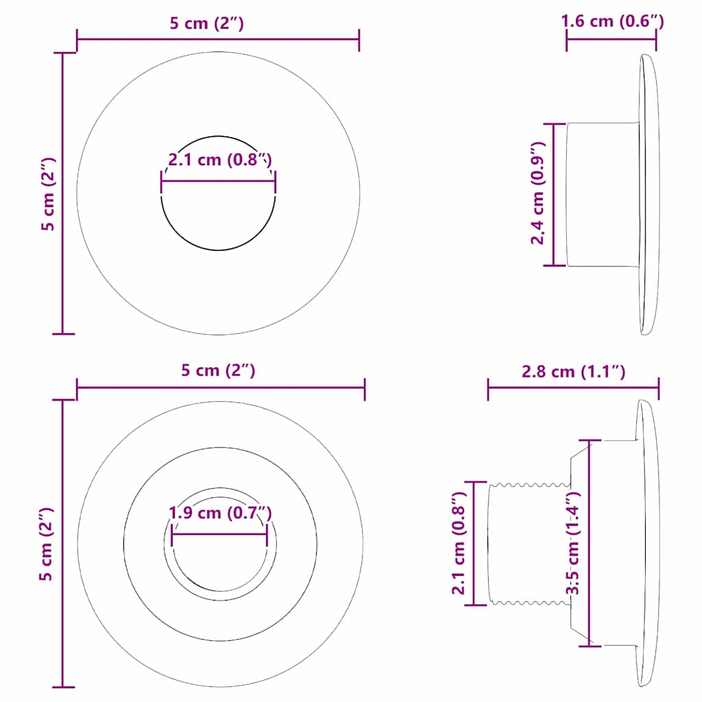 Bordfodboldbæringer 10 pcs Sort 5 x 5 x 2,8 cm PP