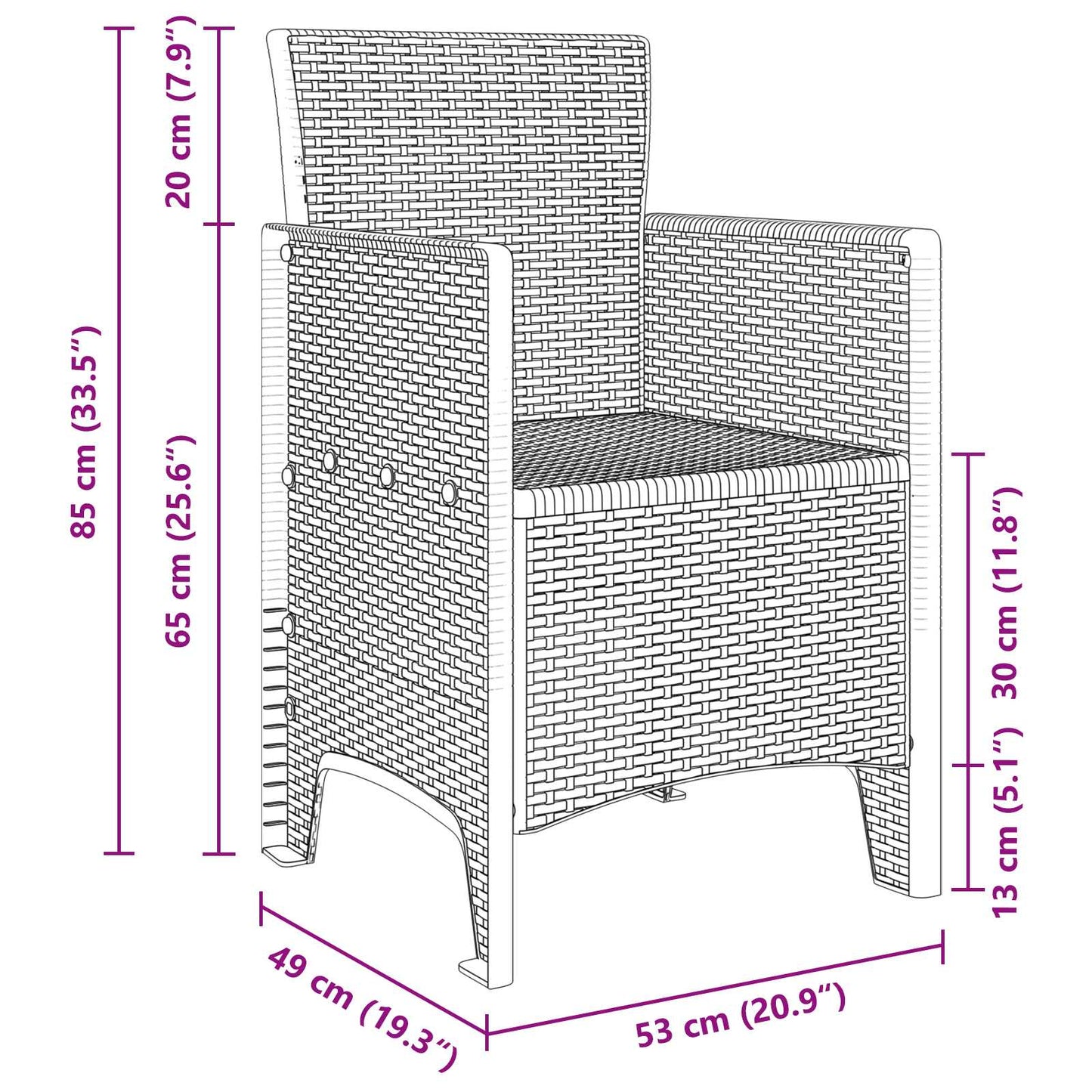 Have Spisebordssæt 7 pcs Brun Polt rattan