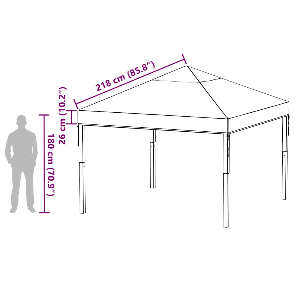 Gazebo Cover Erstatning 300 x 300 x 26 cm Transparent PVC