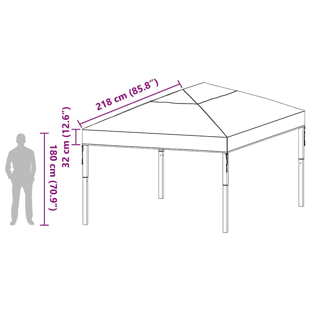 Gazebo Cover Erstatning 400 x 300 x 32 cm Transparent PVC