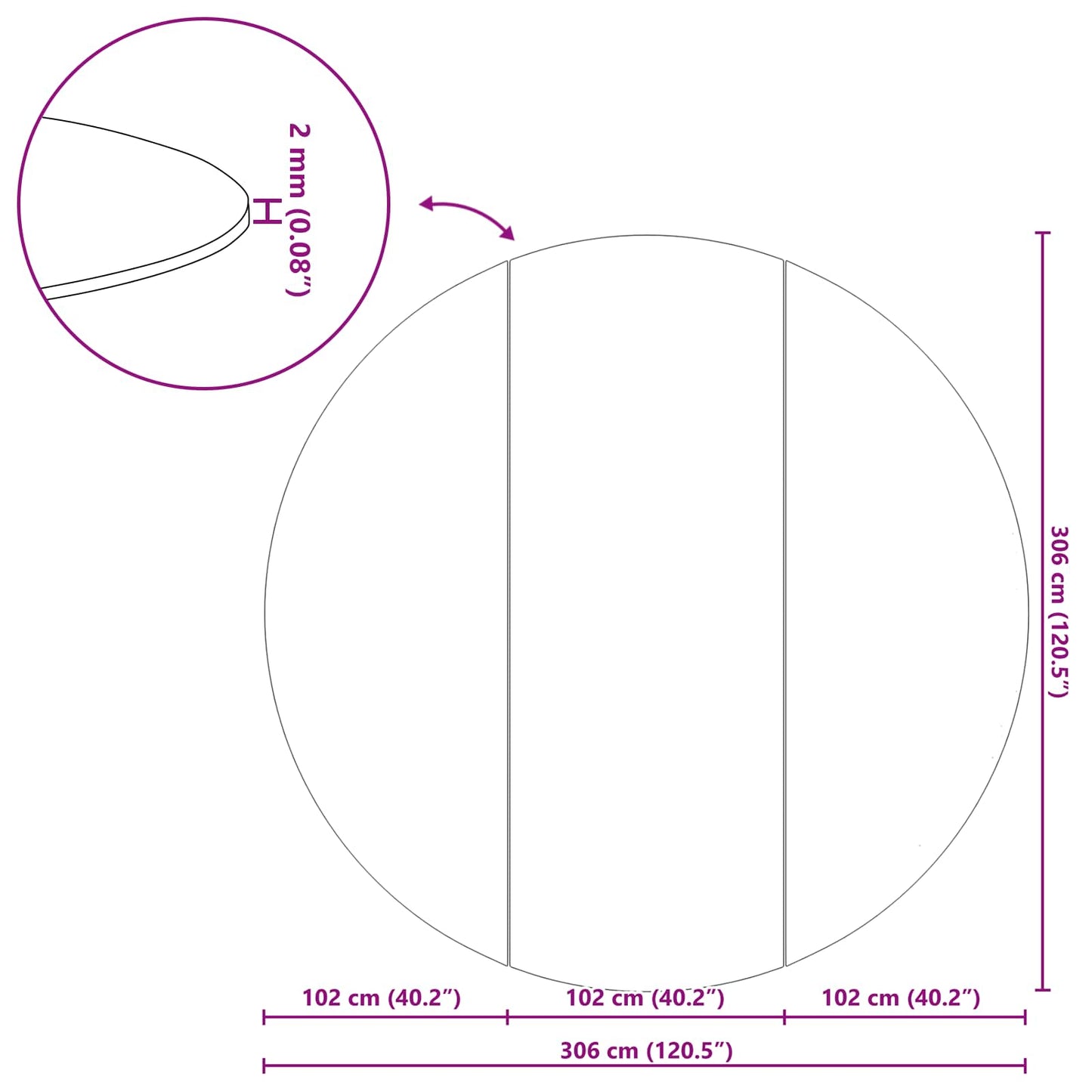 Pool Bundark Sort Ø 306 cm Non-woven stof