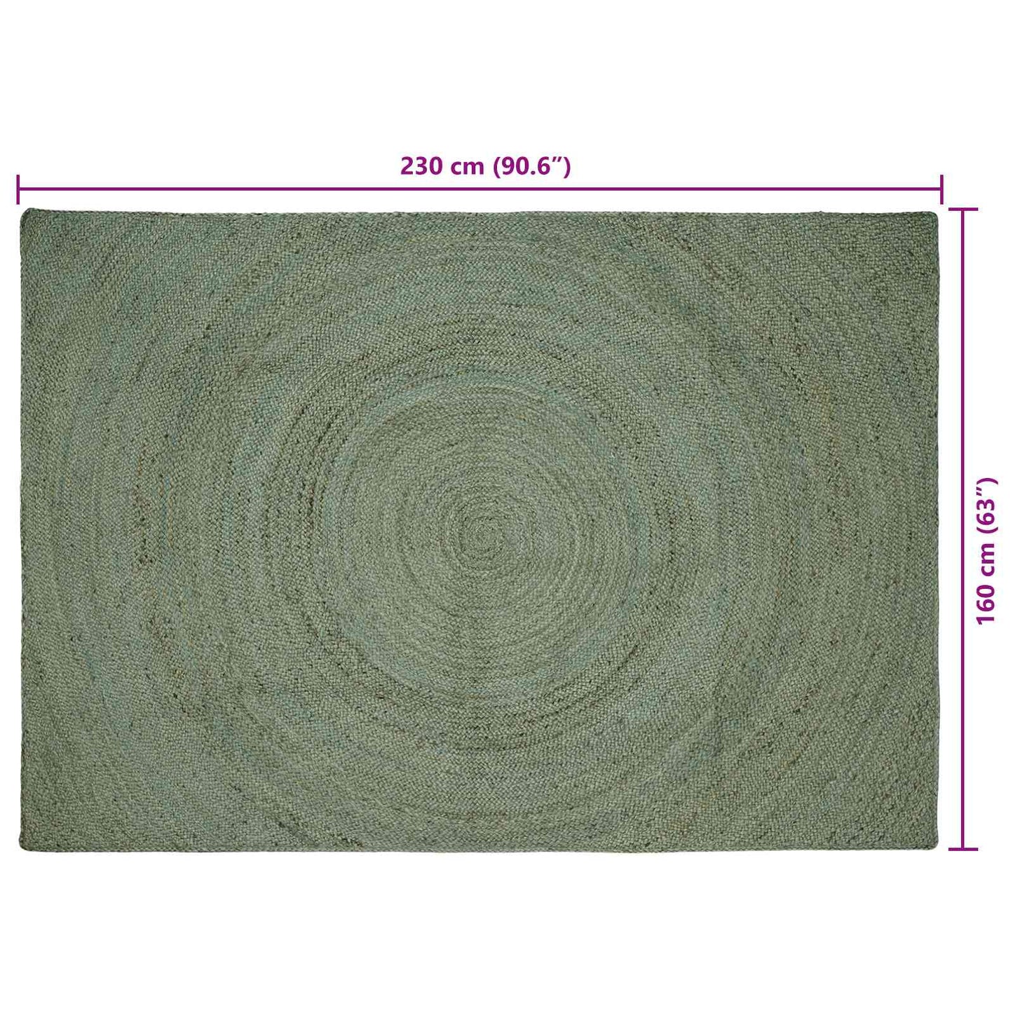 Områdetæpper Olivengrøn 160 x 230 cm Jute