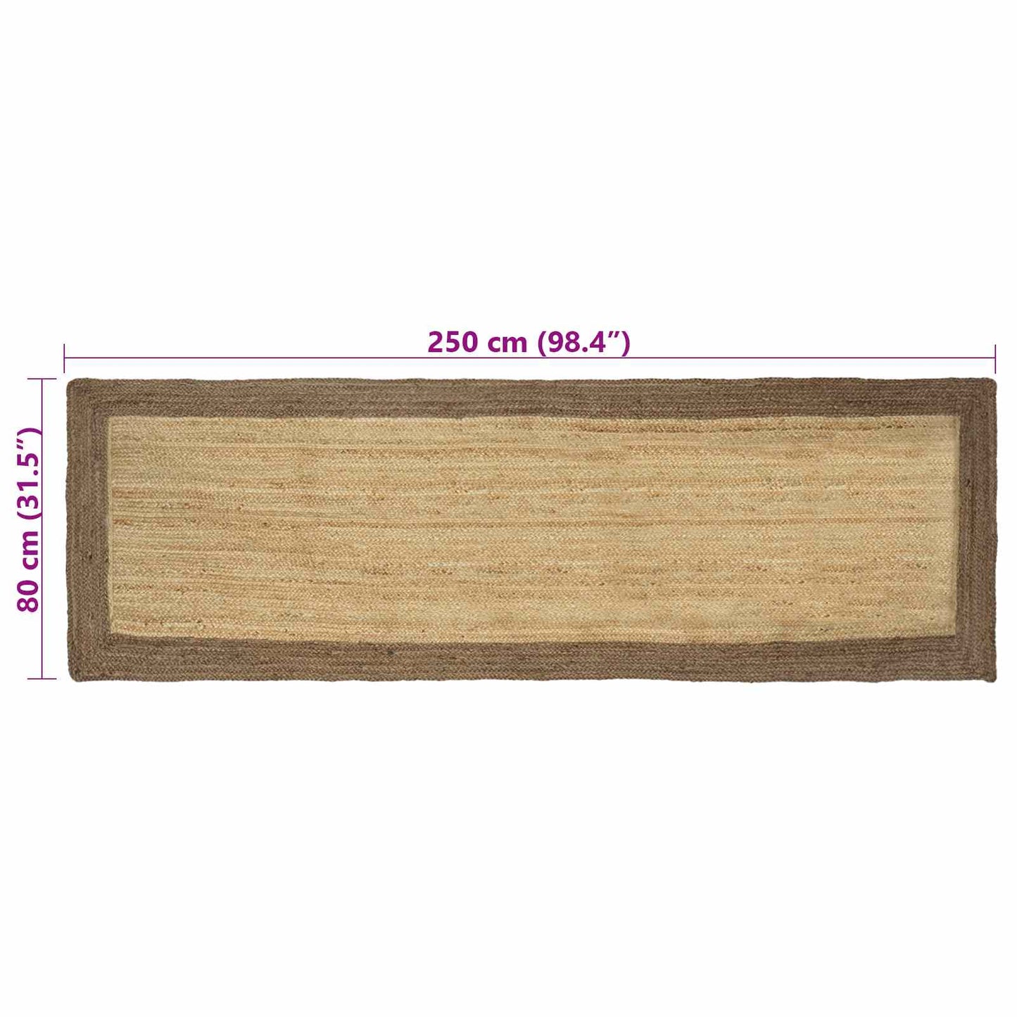 Områdetæpper Grå 80 x 250 cm Jute