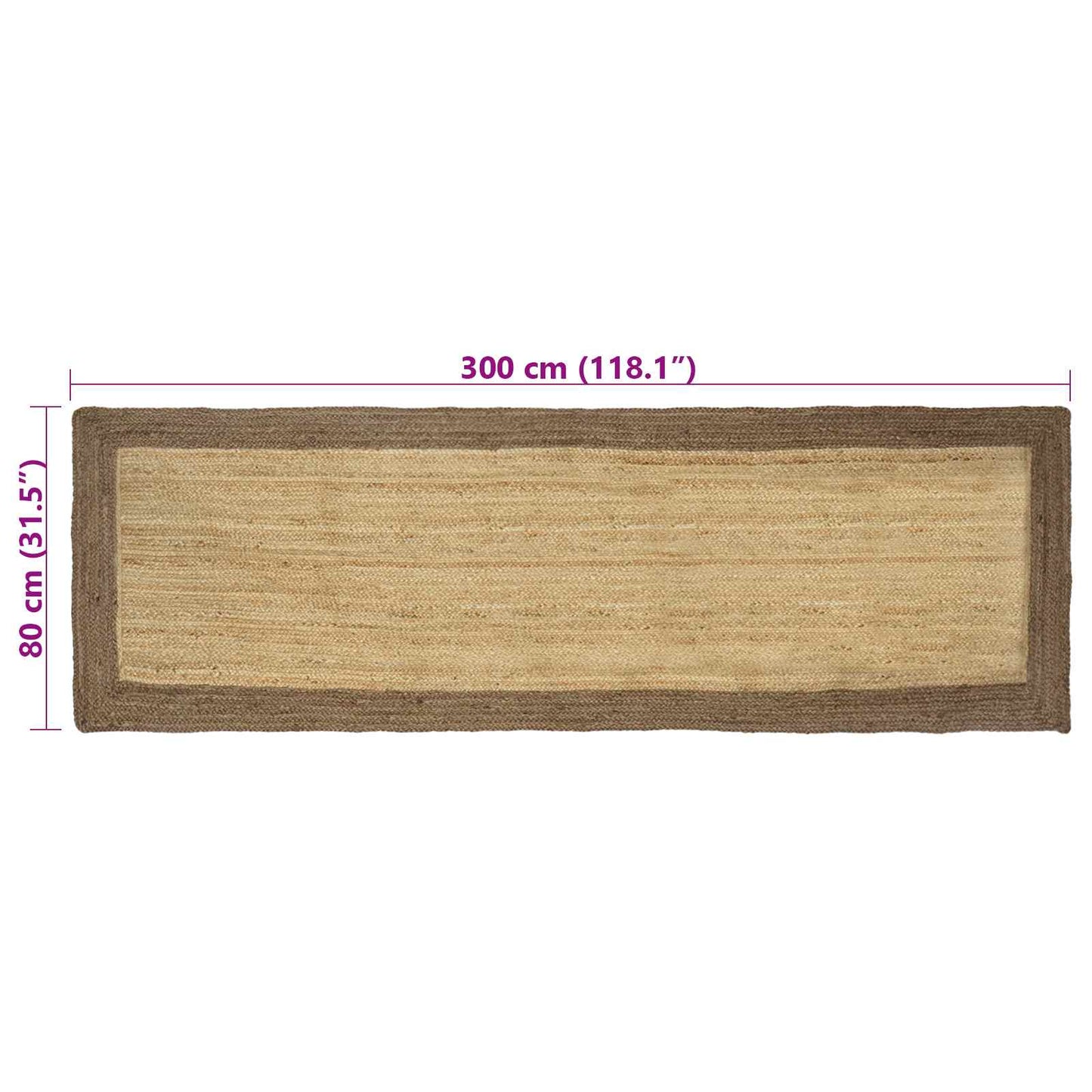 Områdetæpper Grå 80 x 300 cm Jute