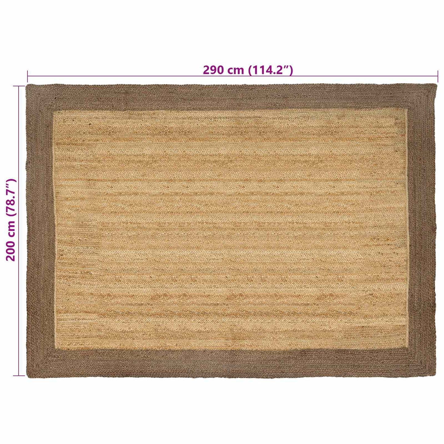 Områdetæpper Grå 200 x 290 cm Jute