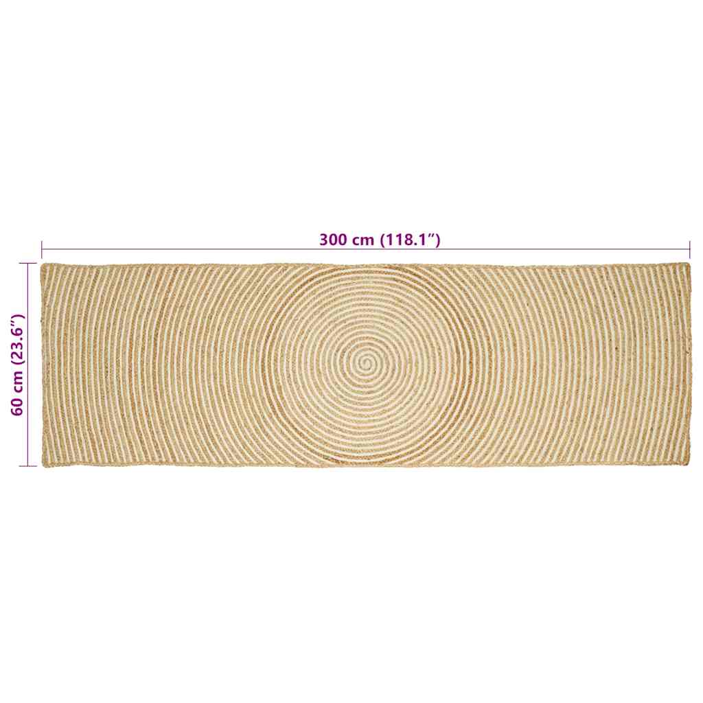 Områdetæpper Hvid 60 x 300 cm Jute