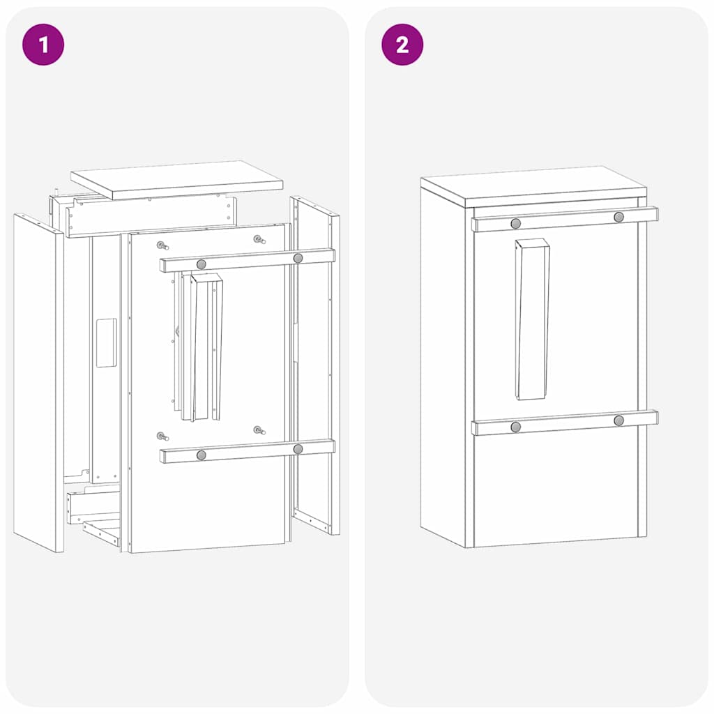 postkasse med opbevaring Rusten 30 x 20 x 55 cm Cortenstål