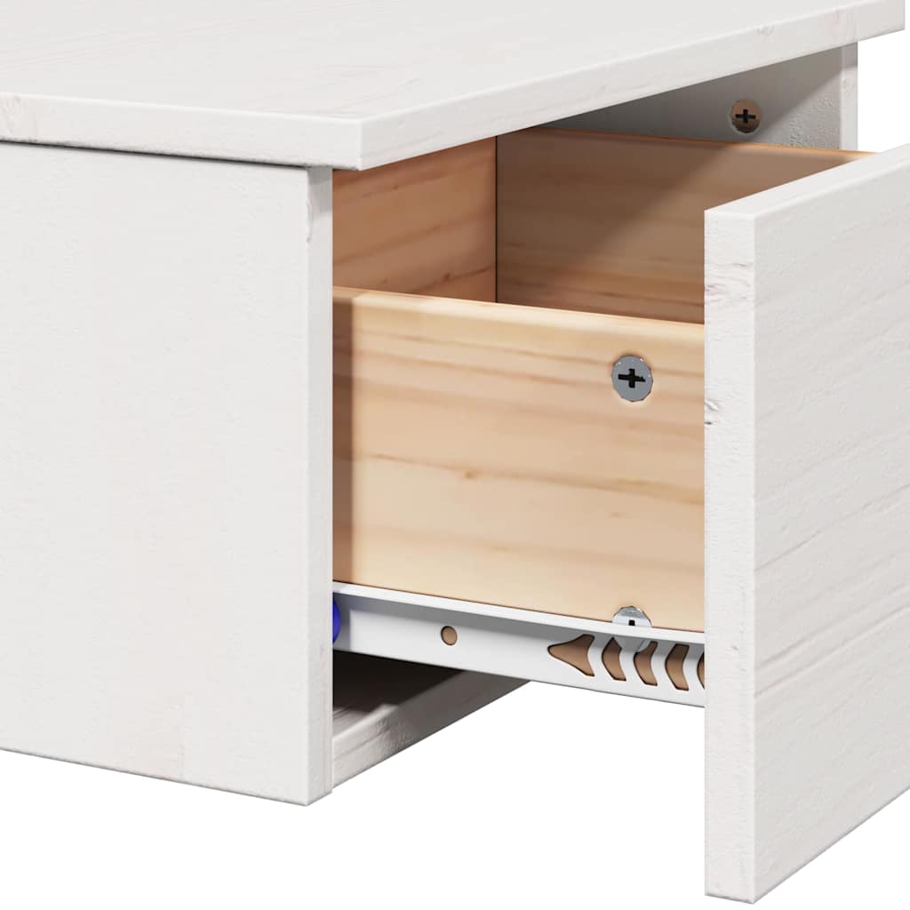 Sengebord 2 pcs Hvid 37 x 35 x 18,5 cm Massivt fyrretræ