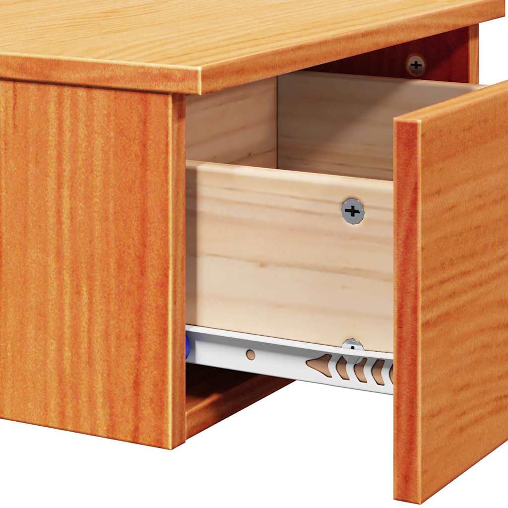 Sengebord 2 stk. Voks brun 37 x 35 x 18,5 cm Massivt fyrretræ