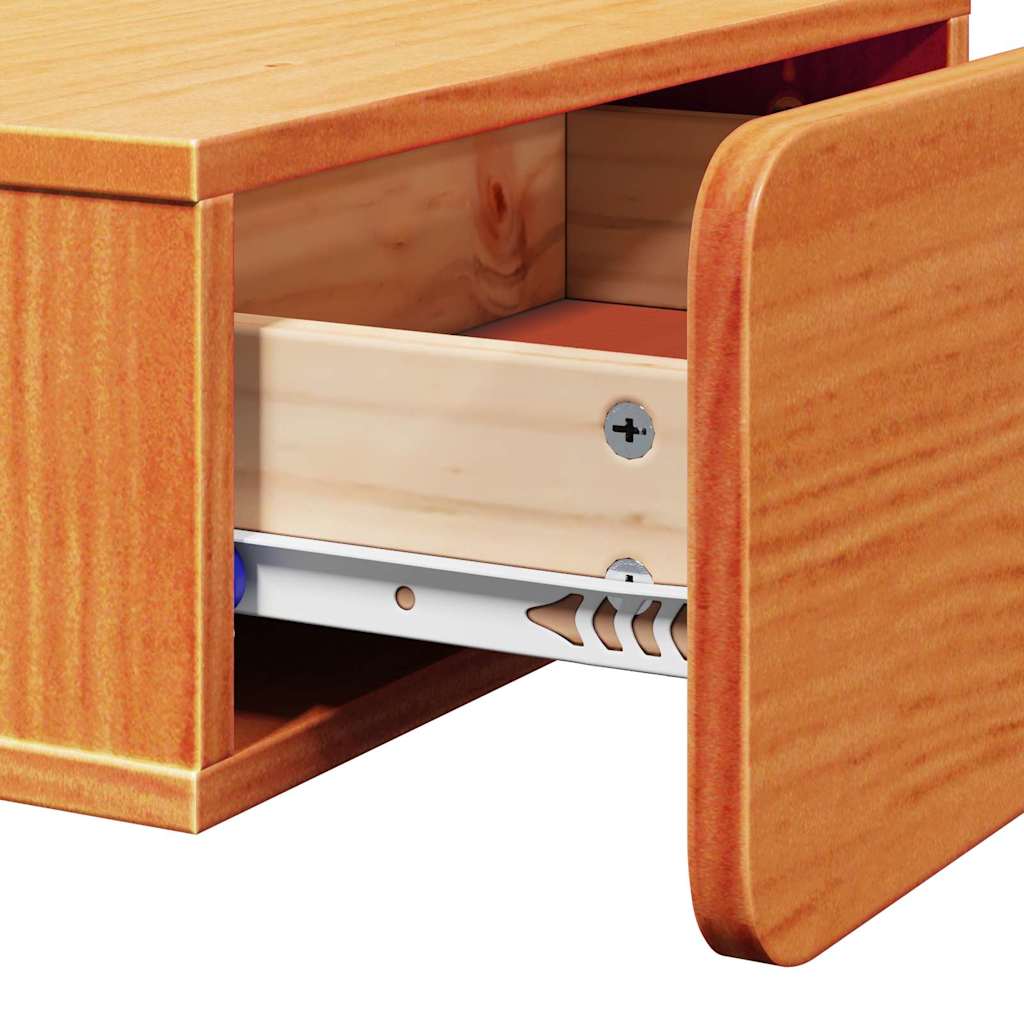 Sengebord 2 pcs Voks brun 44 x 32,5 x 40 cm Massivt fyrretræ