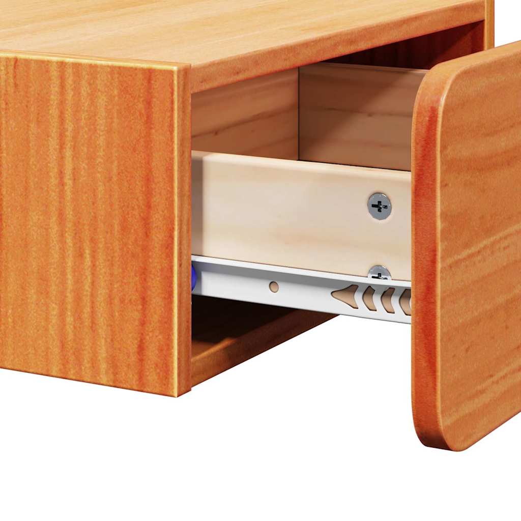 Sengebord 2 stk. Voks brun 39 x 34 x 16,5 cm Massivt fyrretræ