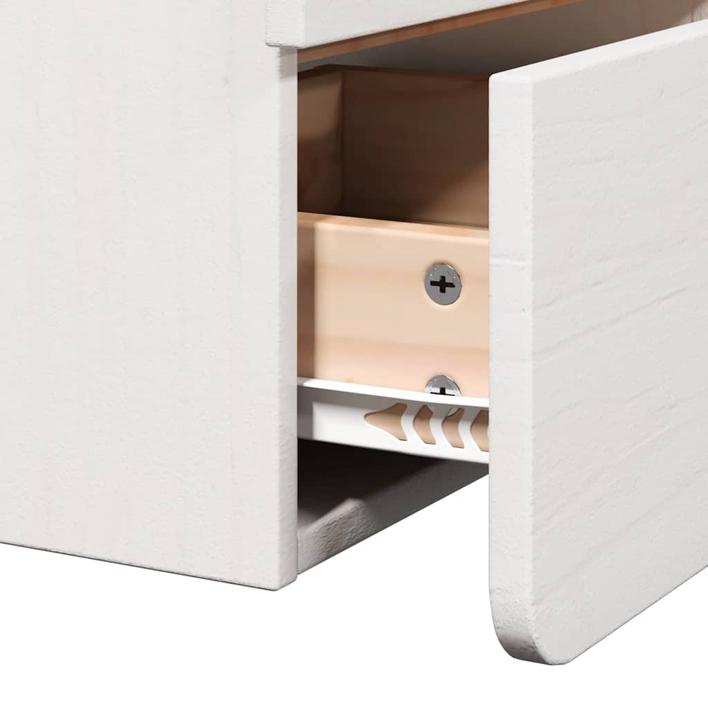 Sengebord 2 pcs Hvid 39 x 34 x 33 cm Massivt fyrretræ