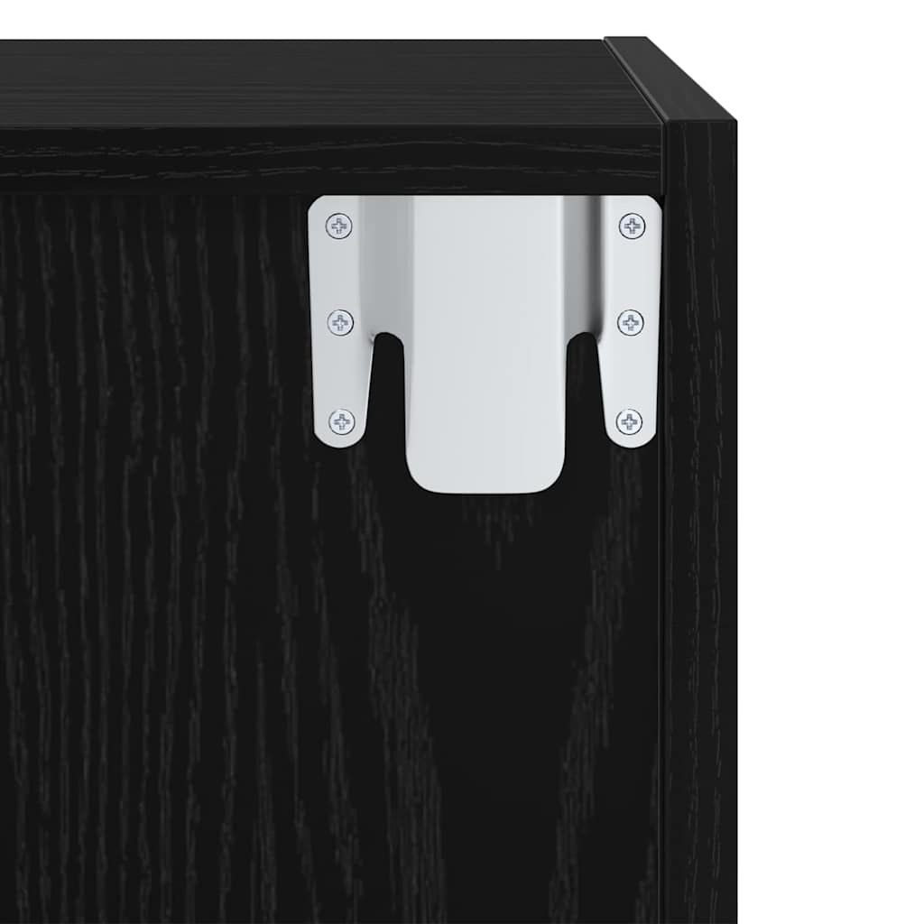 TV-møbelsæt Vægmonteret Sort eg 37 x 37 x 72 cm Konstrueret træ