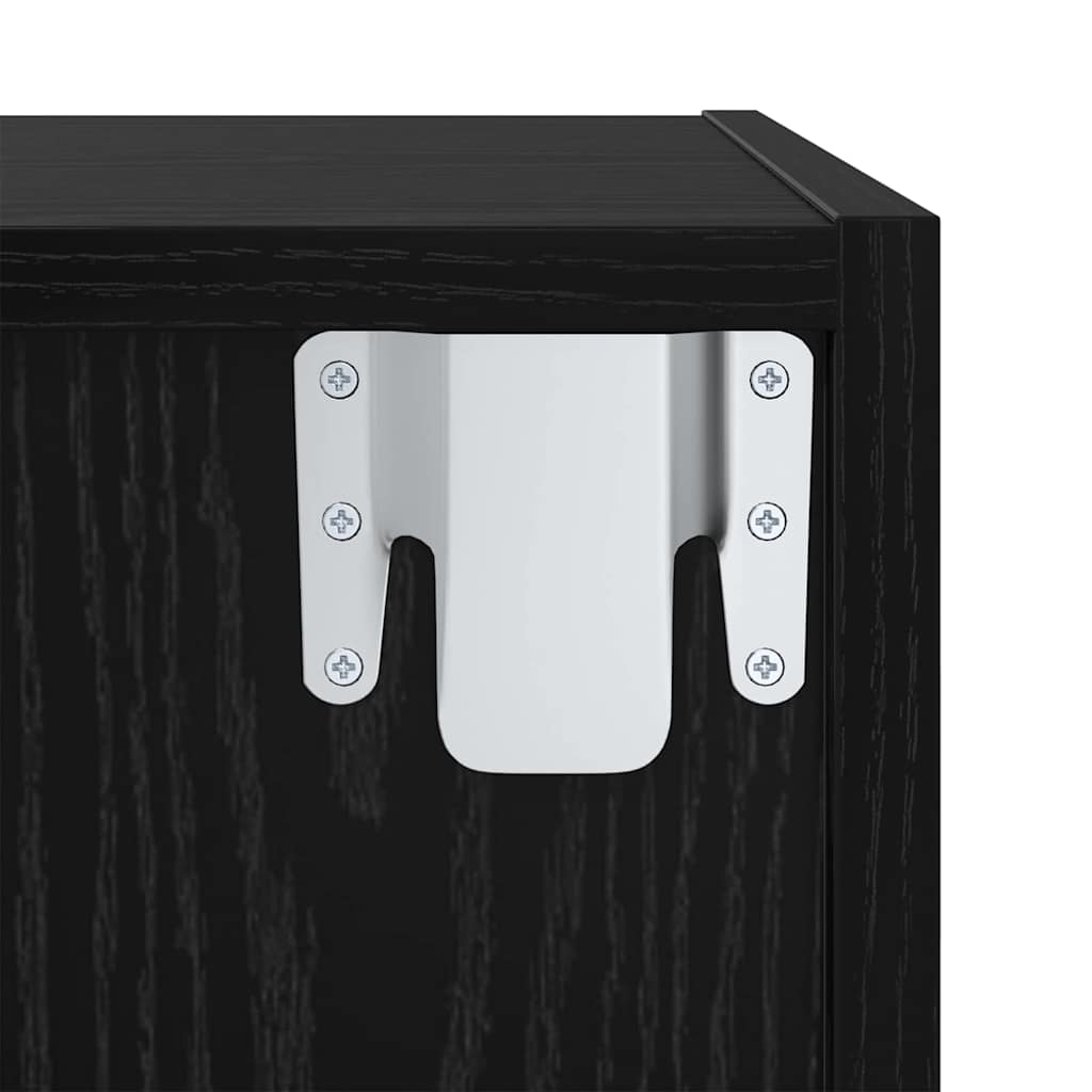 TV-møbelsæt Sort eg 37 x 37 x 107 cm Konstrueret træ