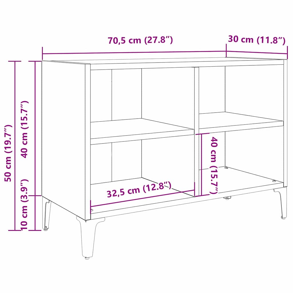 TV-møbelsæt Vægmonteret Brun Konstrueret træ
