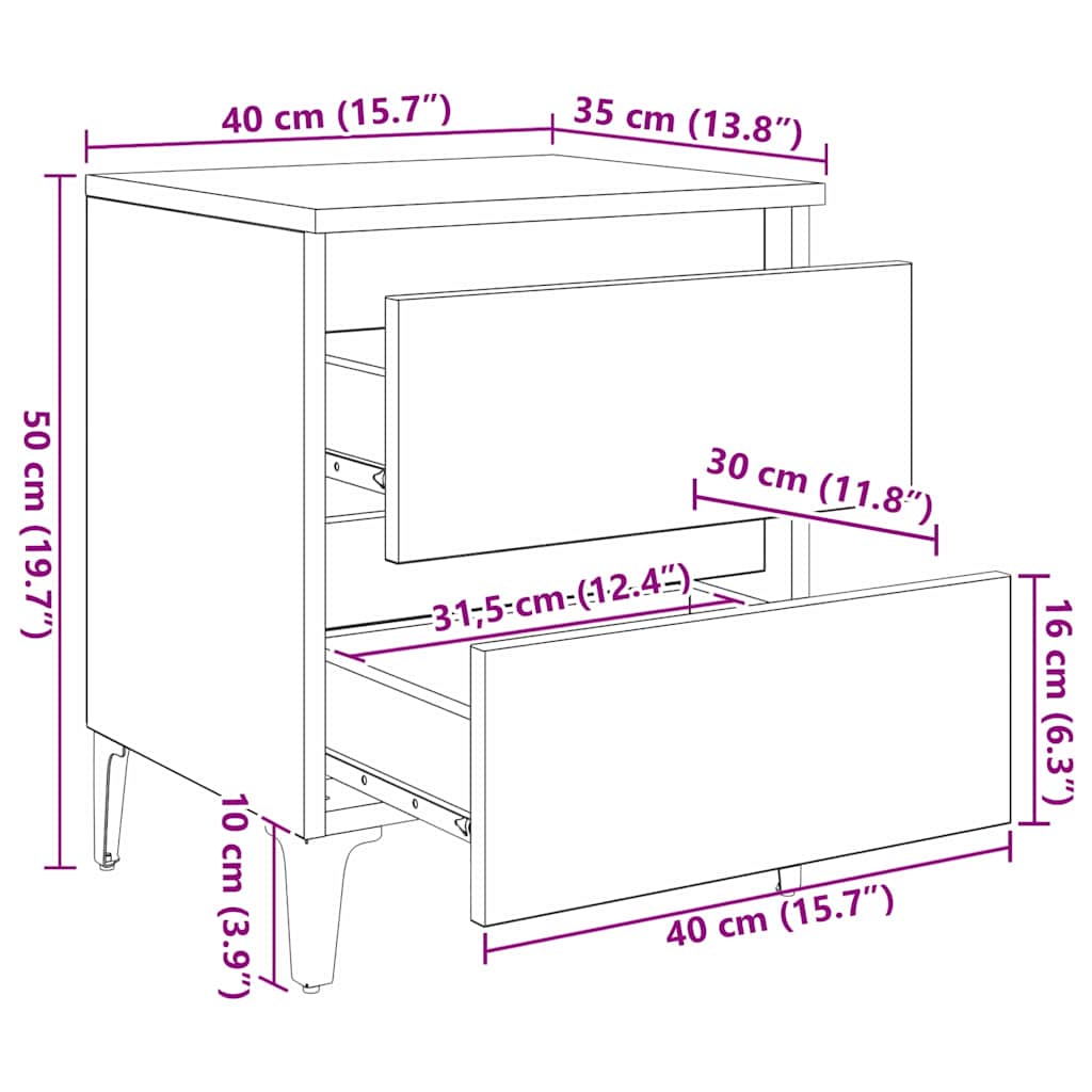 Natskab Sort eg 40 x 35 x 50 cm Konstrueret træ