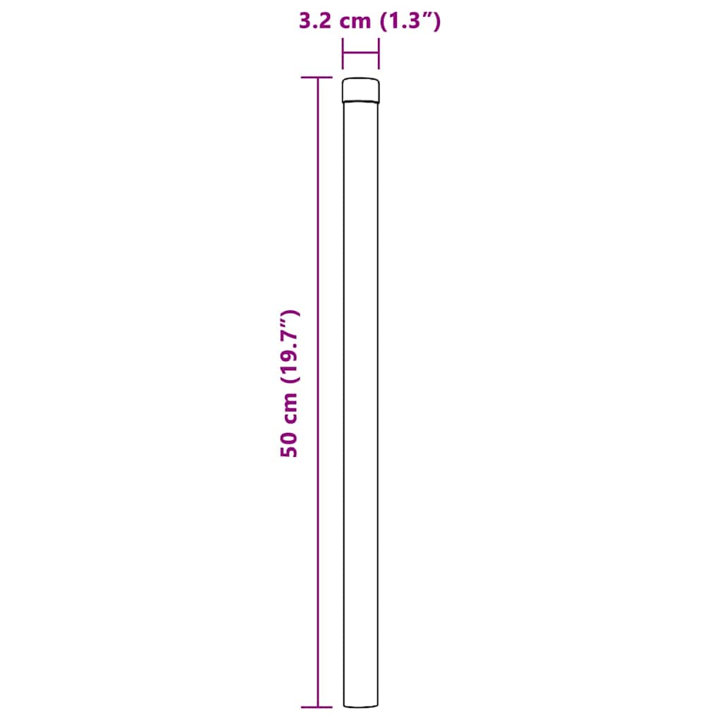 Hegnspæl 12 pcs Sølv 50 cm Pulverlakeret Stål