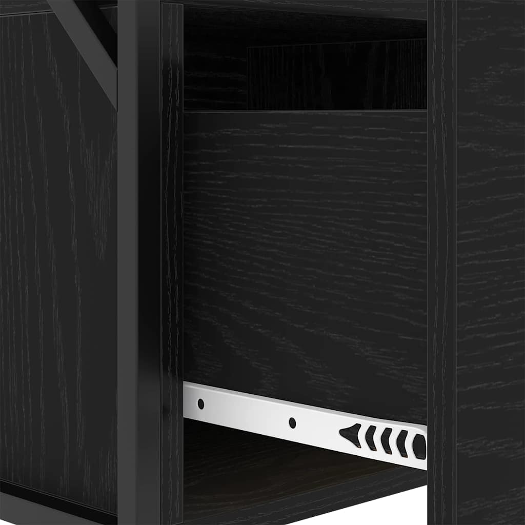 Natskab 2 pcs Sort eg 40 x 31 x 60 cm Konstrueret træ