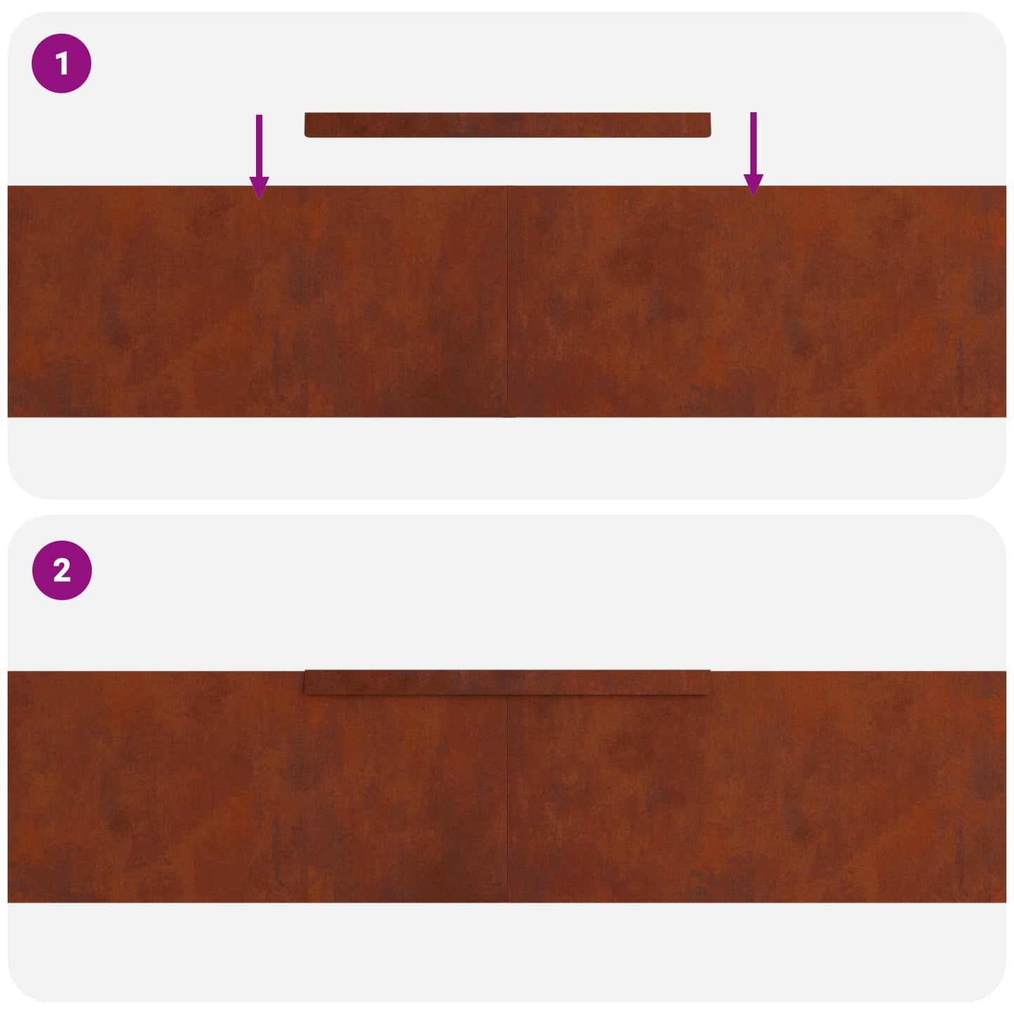 Plænekant 4 pcs Rusten 450 x 0,05 x 20 cm Cortenstål