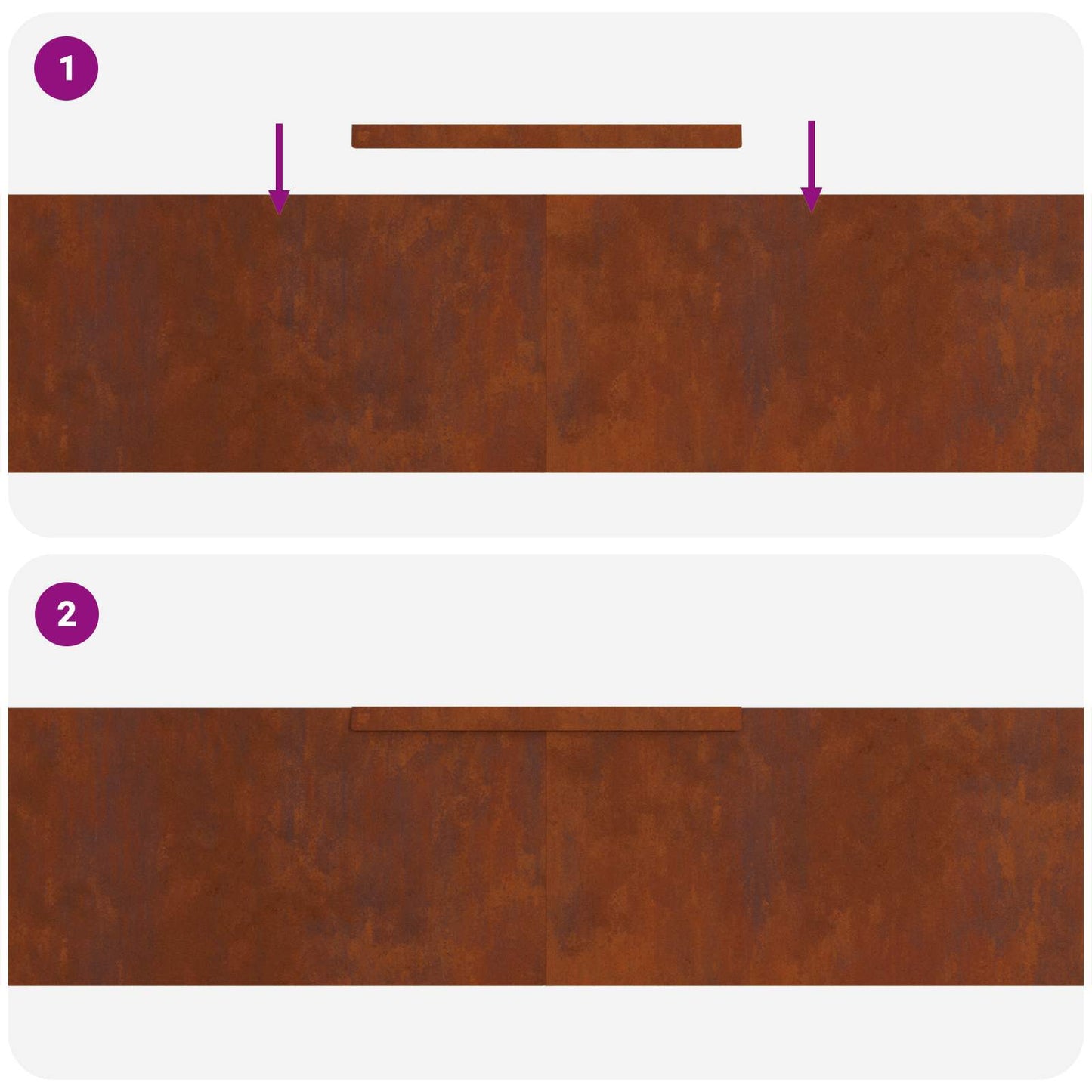Plænekant 4 pcs Rusten 450 x 0,05 x 25 cm Cortenstål