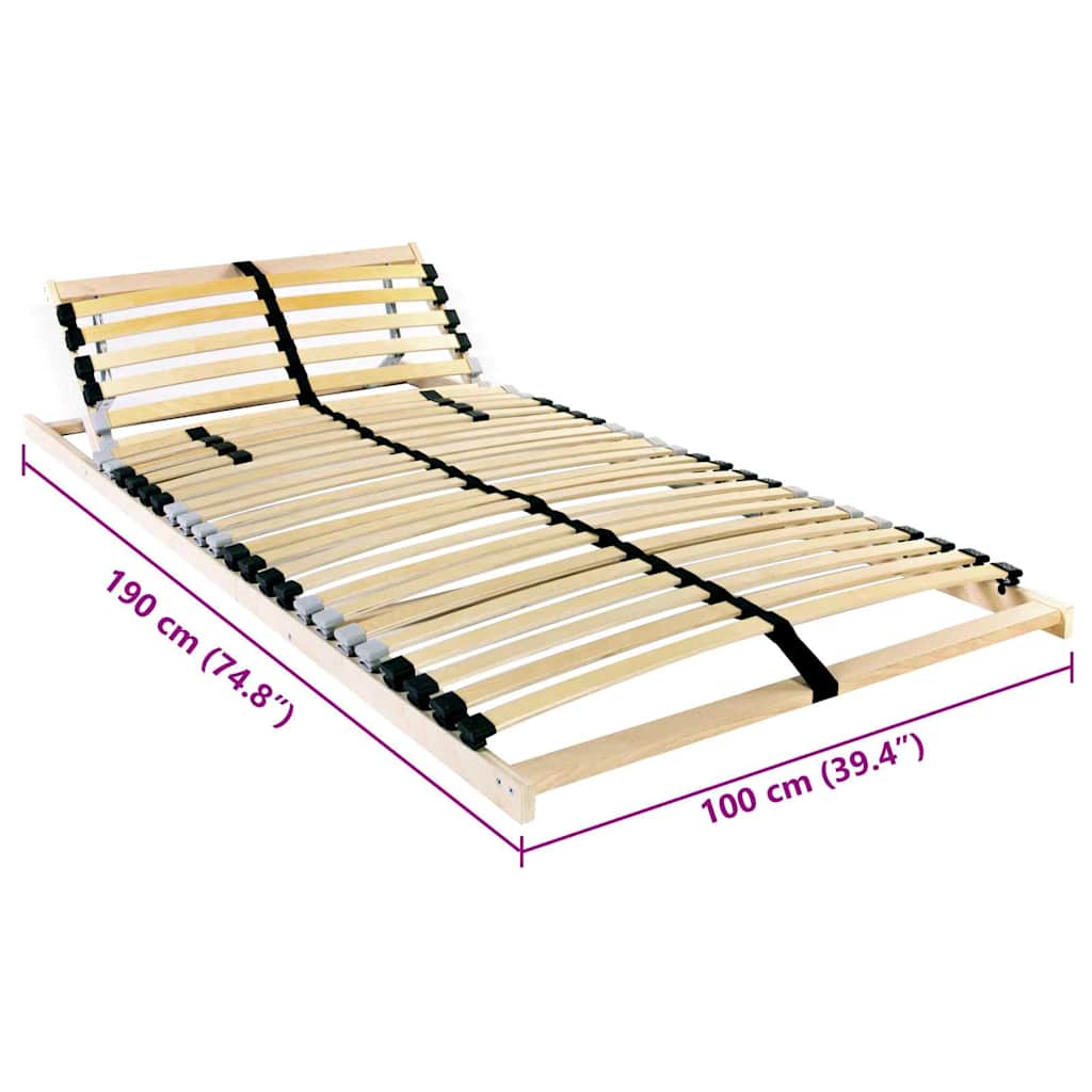 Lamelbund Brun 100 x 190 cm Solid bøg