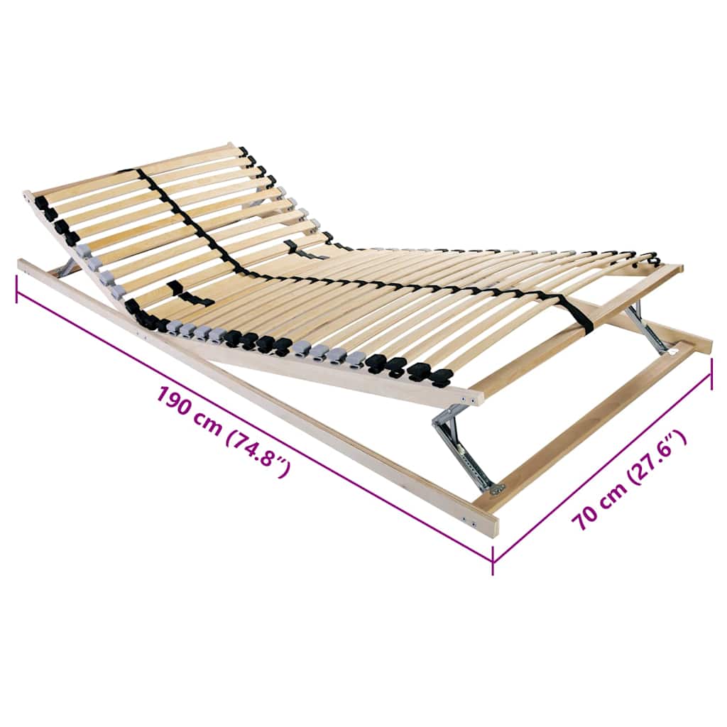 Lamelbund Brun 70 x 190 cm Solid bøg