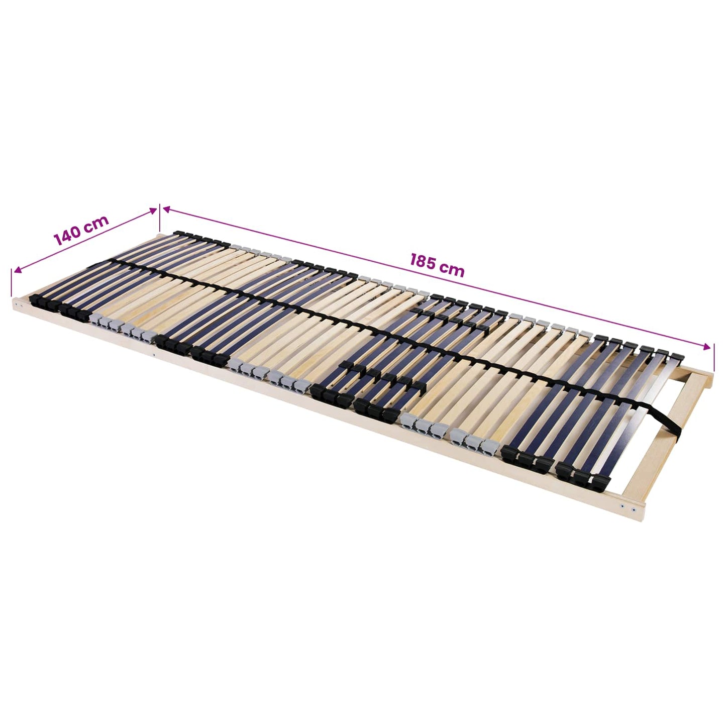 Lamelbund Brun 140 x 190 cm Solid bøg