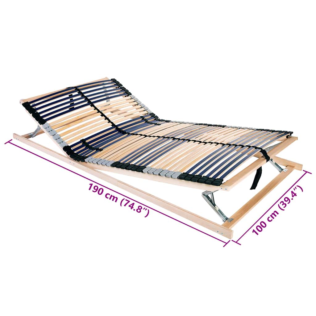 Lamelbund Brun 100 x 190 cm Solid bøg