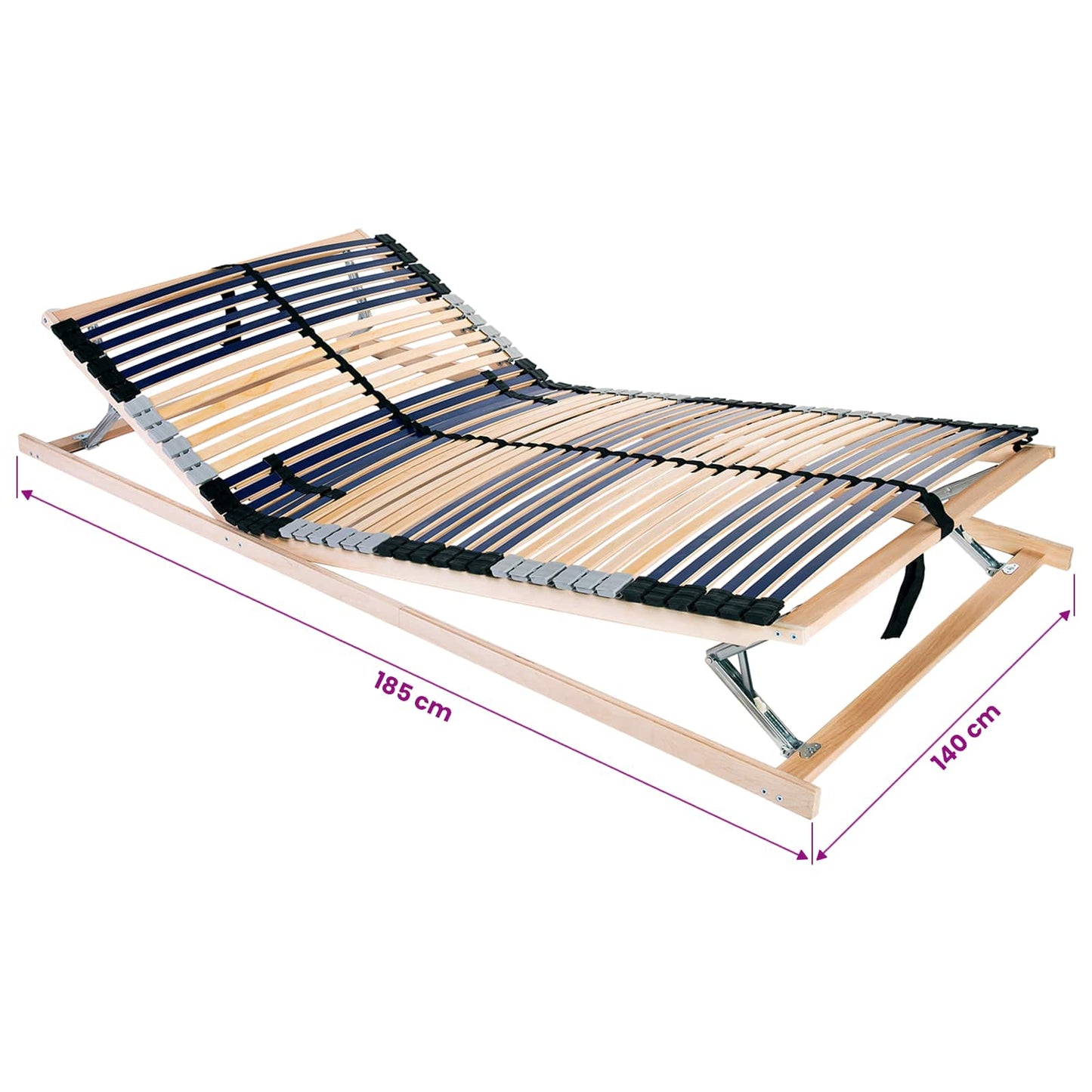 Lamelbund Brun 140 x 190 cm Solid bøg