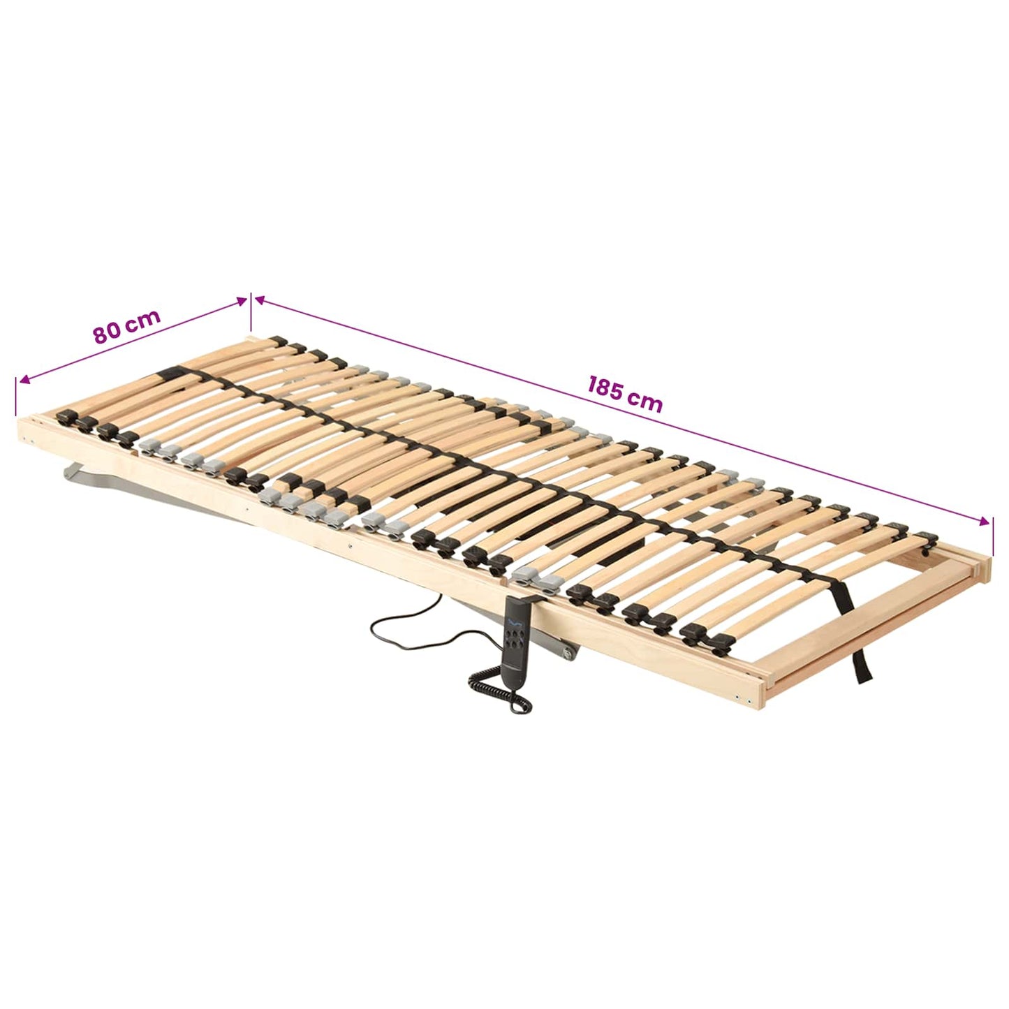Lamelbund Brun 80 x 190 cm Solid bøg