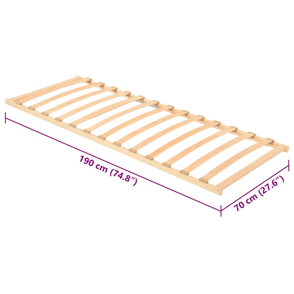 Lamelbund Brun 70 x 190 cm Solid bøg