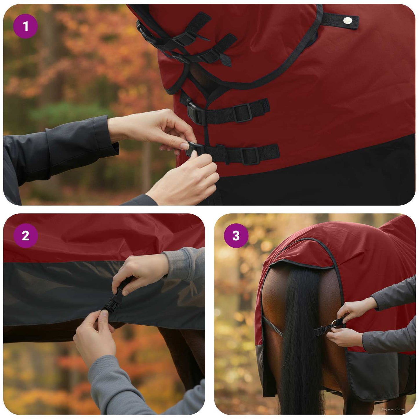 Hestetæppe Mørk Grøn og Sort 85 cm Polyester