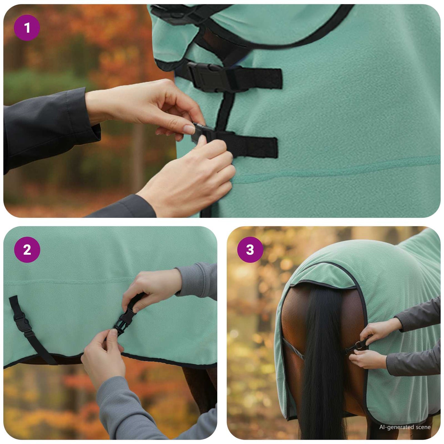 Hestetæppe Speciel grøn 135 cm Polyester