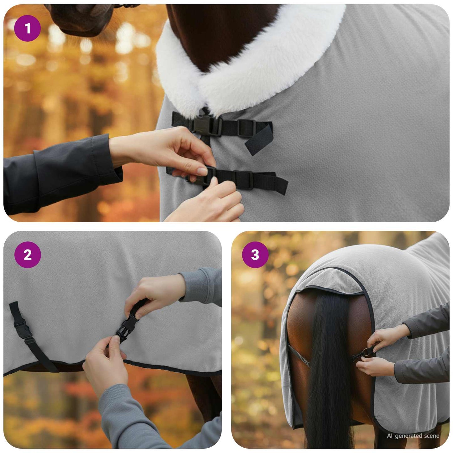 Hestetæppe Mørkegrøn 95 cm Polar fleece