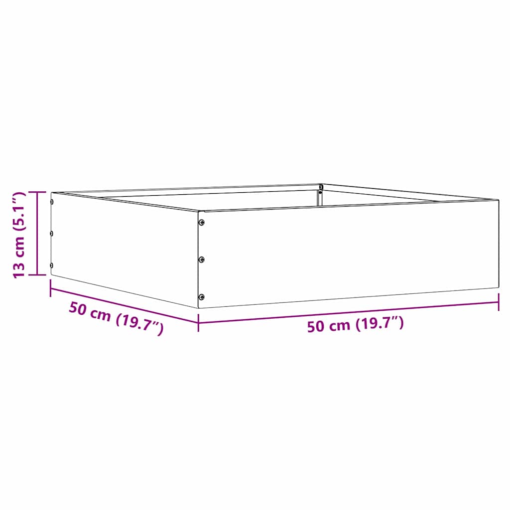 Plænekant 6 pcs Sort 50 x 50 x 13 cm Stål