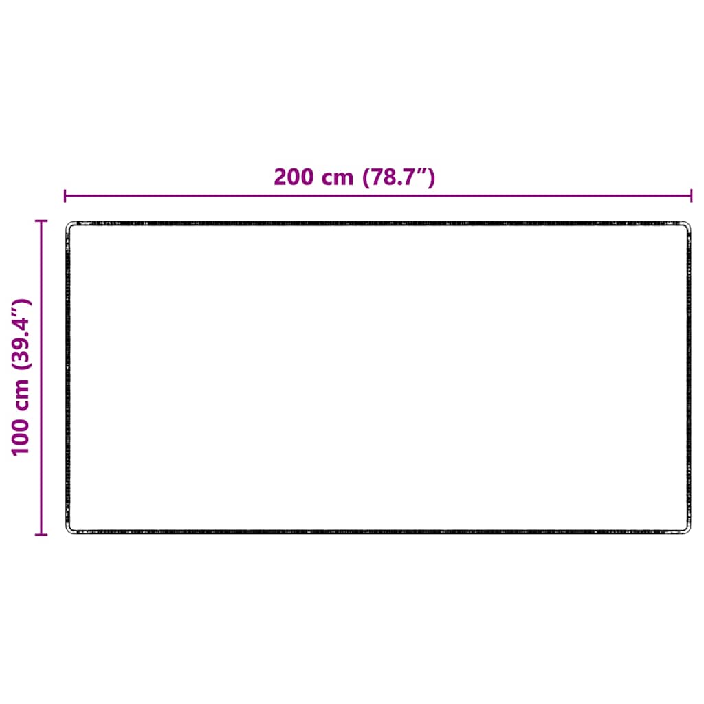 Tæppe Runner Sort 100 x 200 cm 100% Polypropylen Tuft