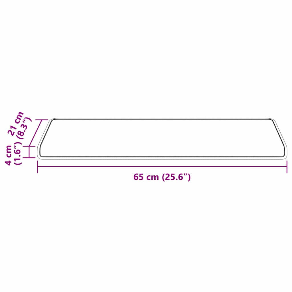 Selvklæbende Trappemåtter Stribet 15 pcs Grå 65 x 21 x 4 cm