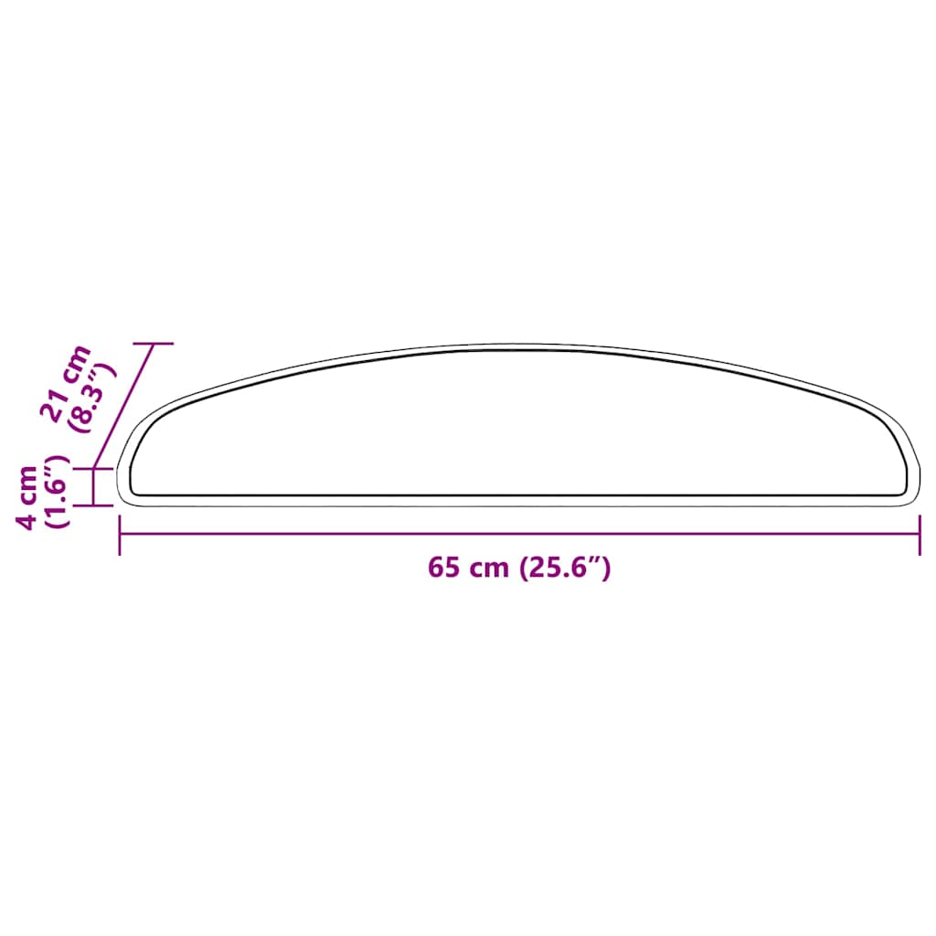 Selvklæbende Trappemåtter 15 pcs Brun 65 x 21 x 4 cm