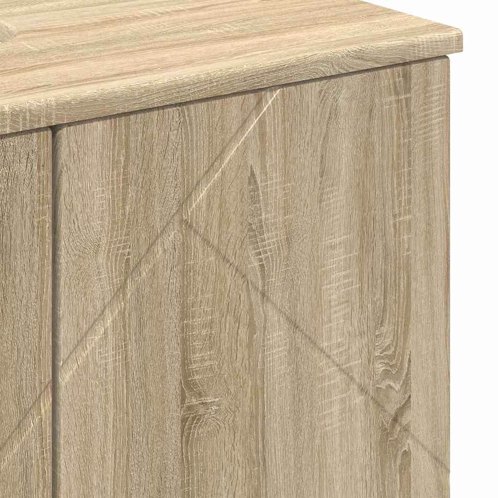 Badeværelsesmøbel sæt 3 pcs Sonoma eg Konstrueret træ & Metal