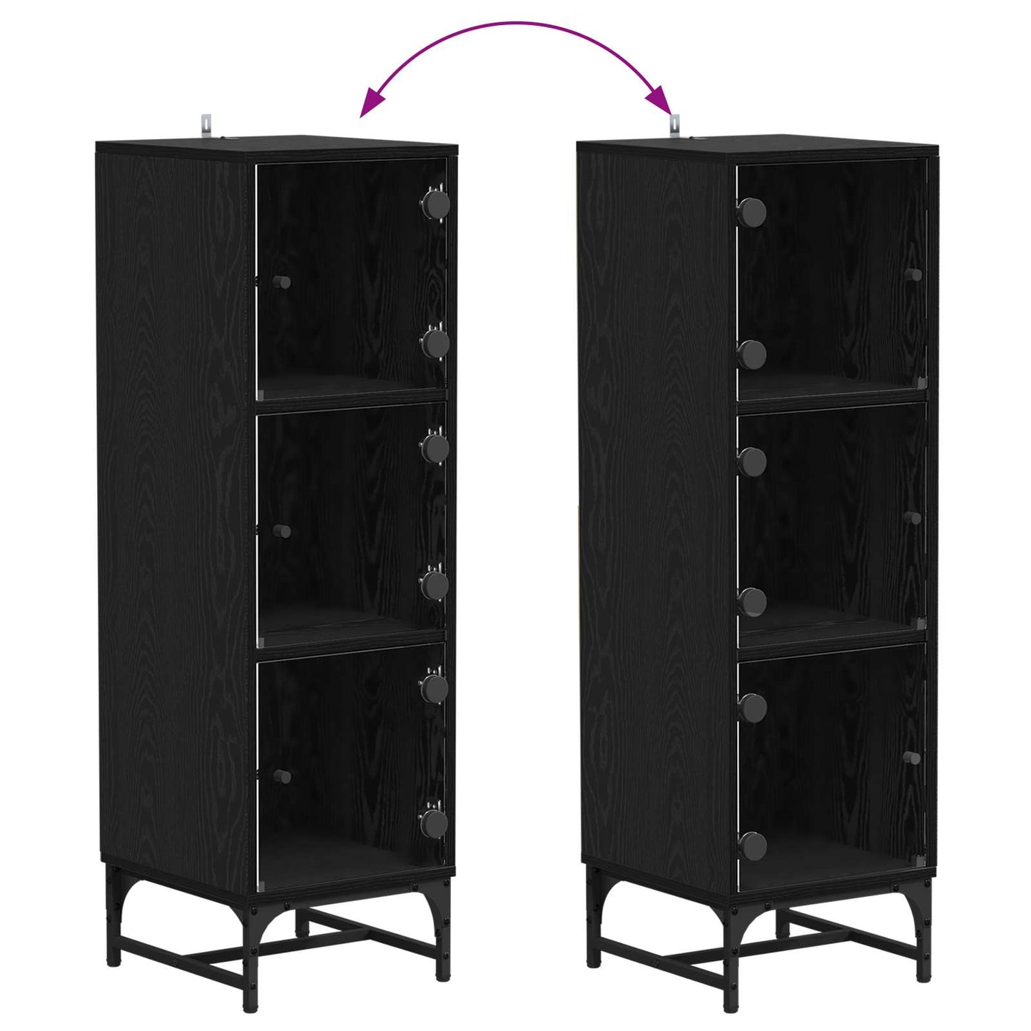 Sideboard Sort eg 35 x 37 x 117 cm