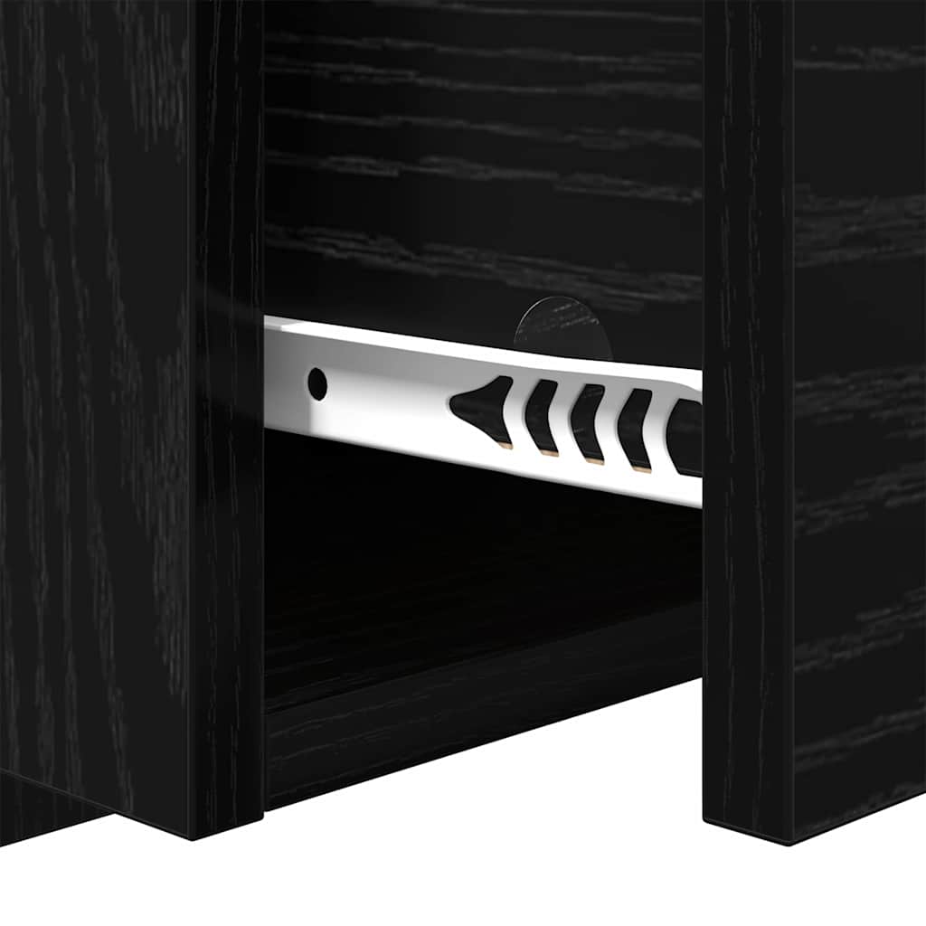 Vægmonteret natbord 2 pcs Sort eg 48,5 x 32,5 x 80 cm