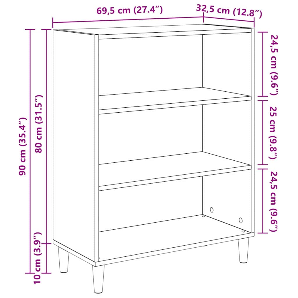 Sideboard Artisan Egetræ 69,5 x 32,5 x 90 cm Konstrueret træ