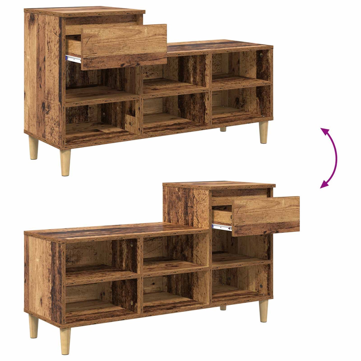 Sko skab Gammelt træ 102 x 36 x 60 cm Konstrueret træ