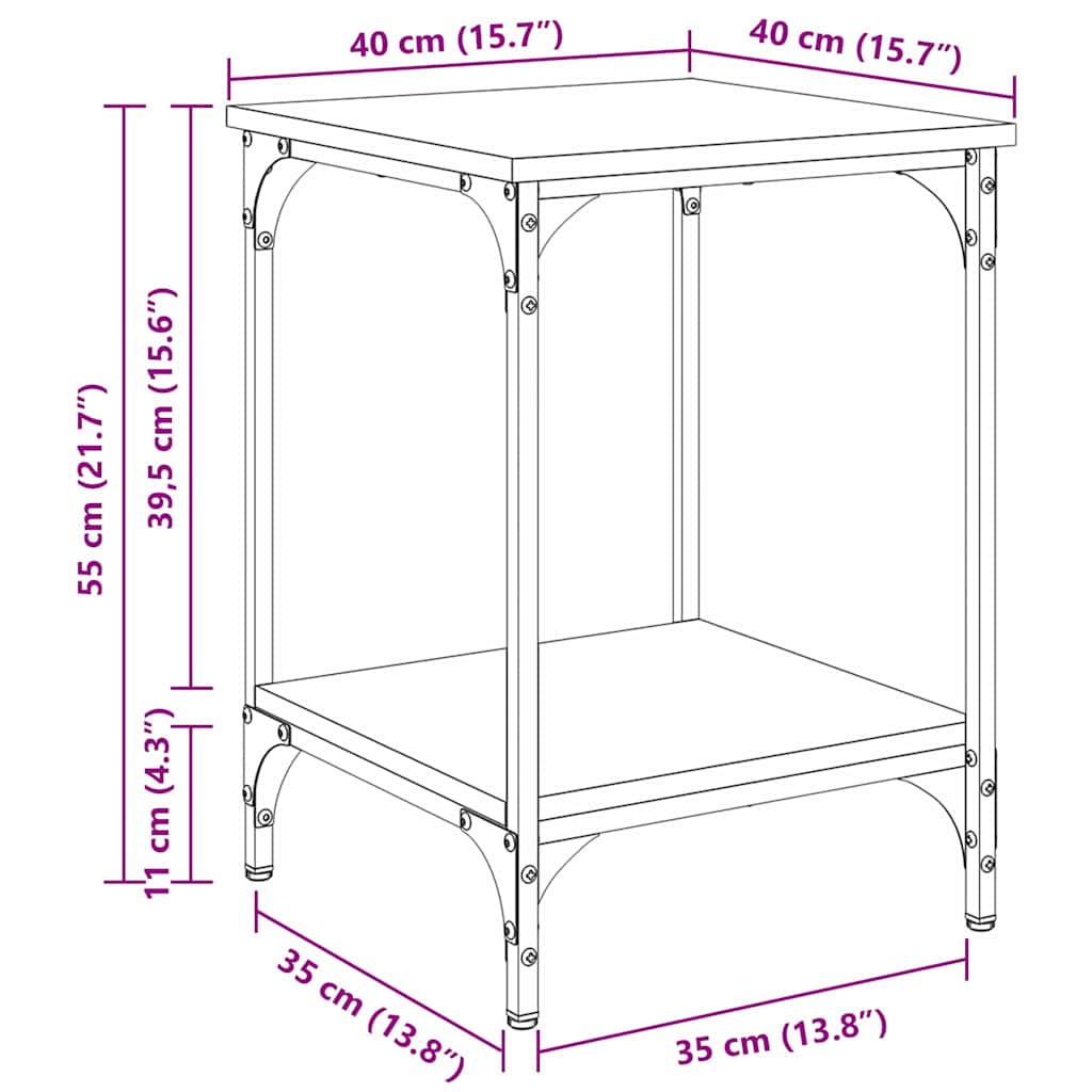 Sofabord Gammelt træ 40 x 40 x 55 cm Konstrueret træ