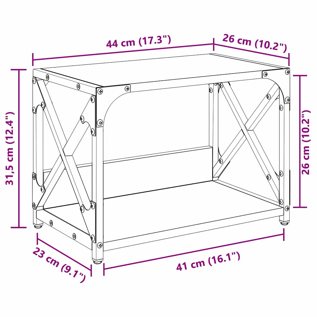 Printerstand Artisan Egetræ 44 x 26 x 31.5 cm Konstrueret træ