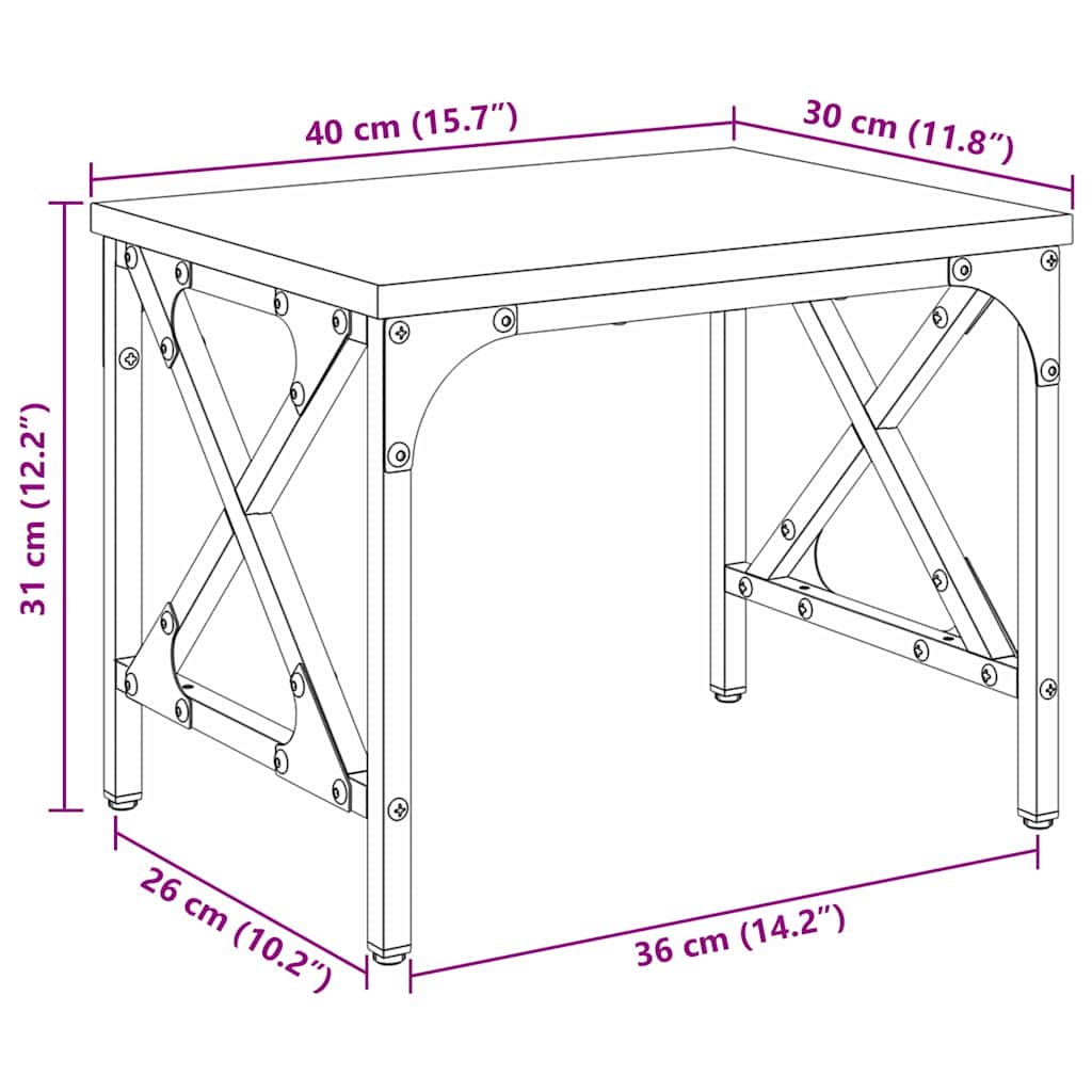 Printerstand Sort eg 40 x 30 x 31 cm Konstrueret træ