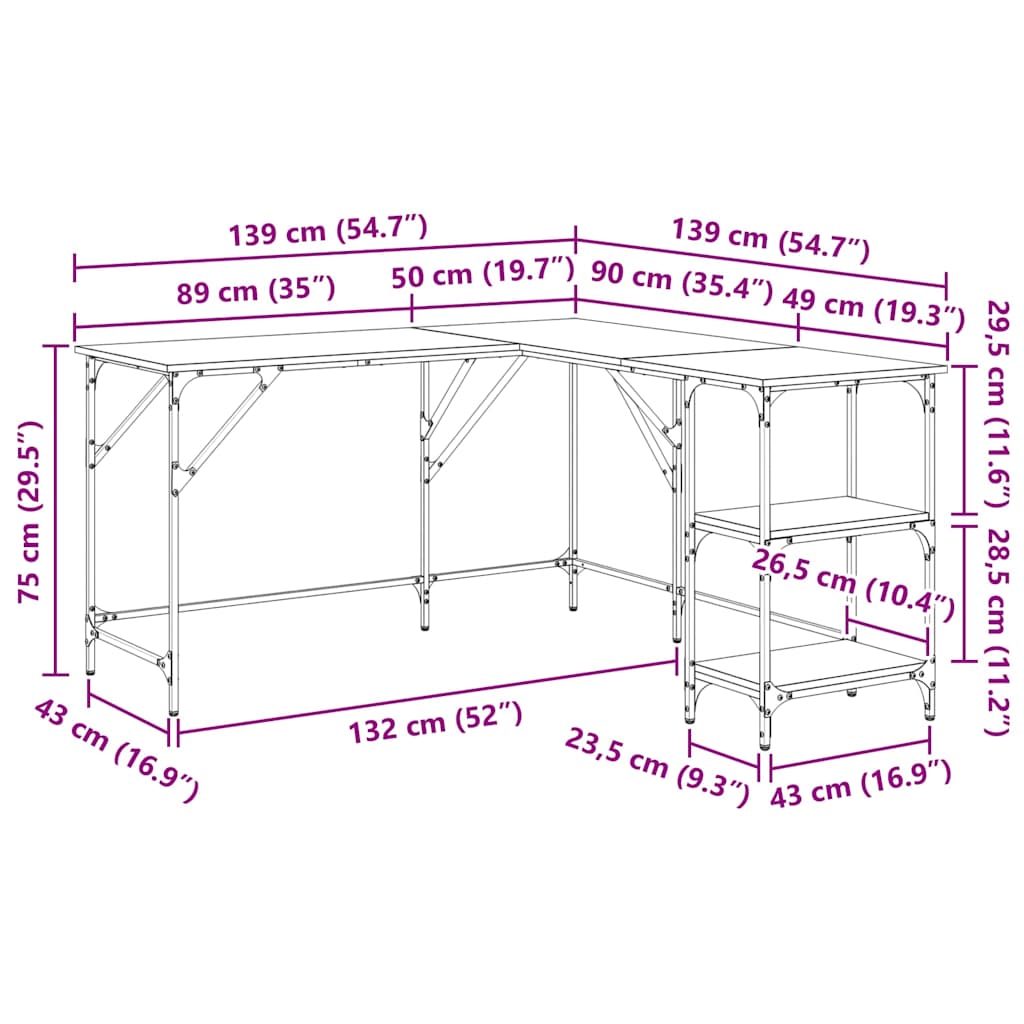 Bord Sort eg 139 x 139 x 75 cm Konstrueret træ