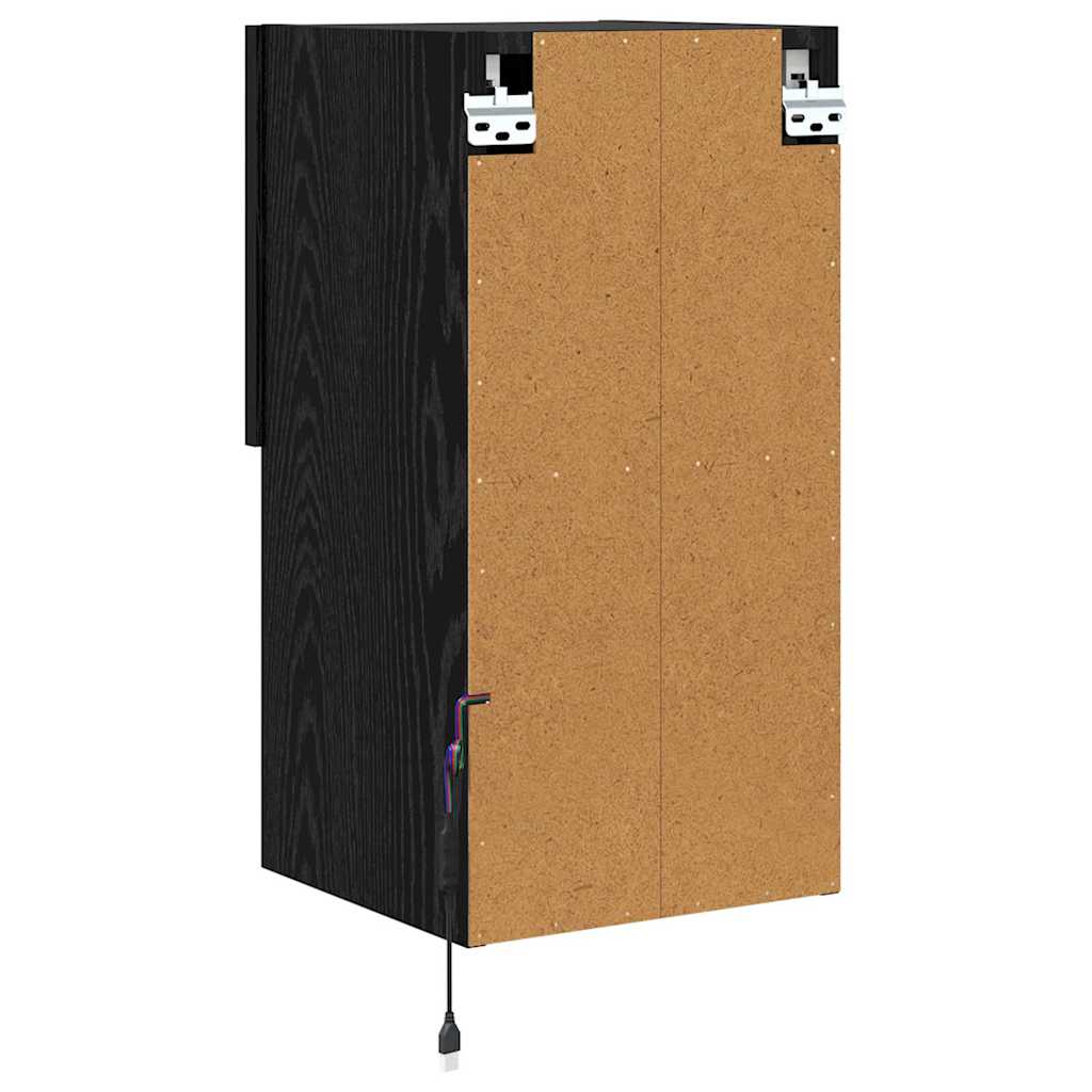 Væghængt TV Skab Sort eg 30,5 x 30 x 60 cm Konstrueret træ